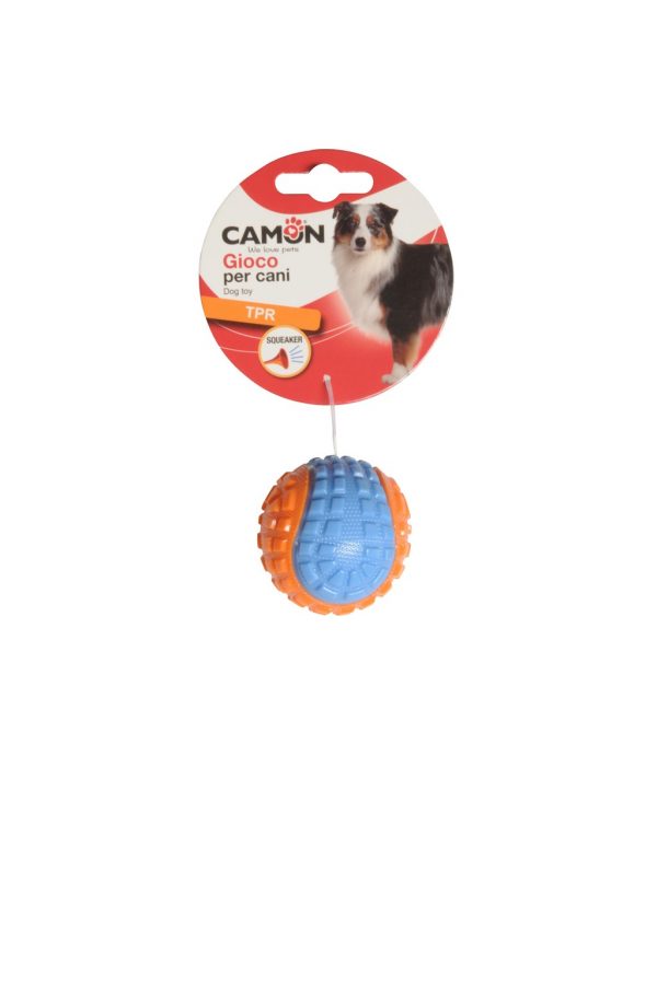 Pelota de béisbol de TPR bicolor con chirriador. - Imagen 3