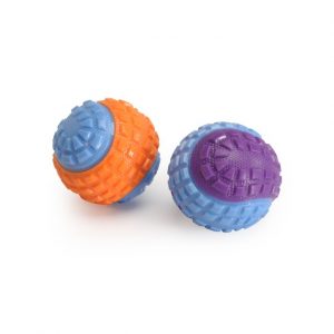 Pelota de béisbol de TPR bicolor con chirriador.