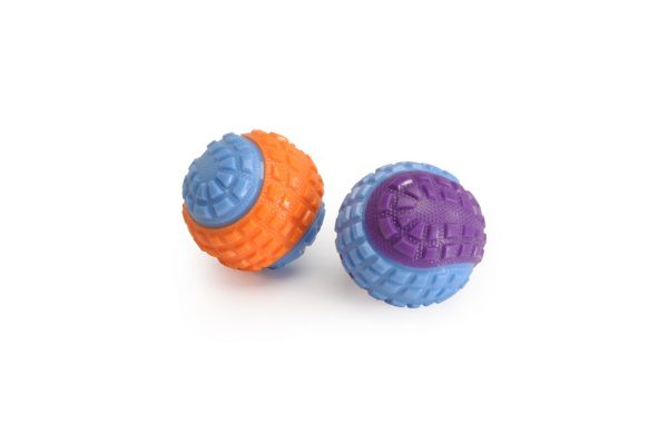 Pelota de béisbol de TPR bicolor con chirriador.