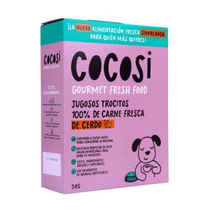 Cocosi. Trocitos con carne de Cerdo 100% fresca, semihúmeda 3Kg.