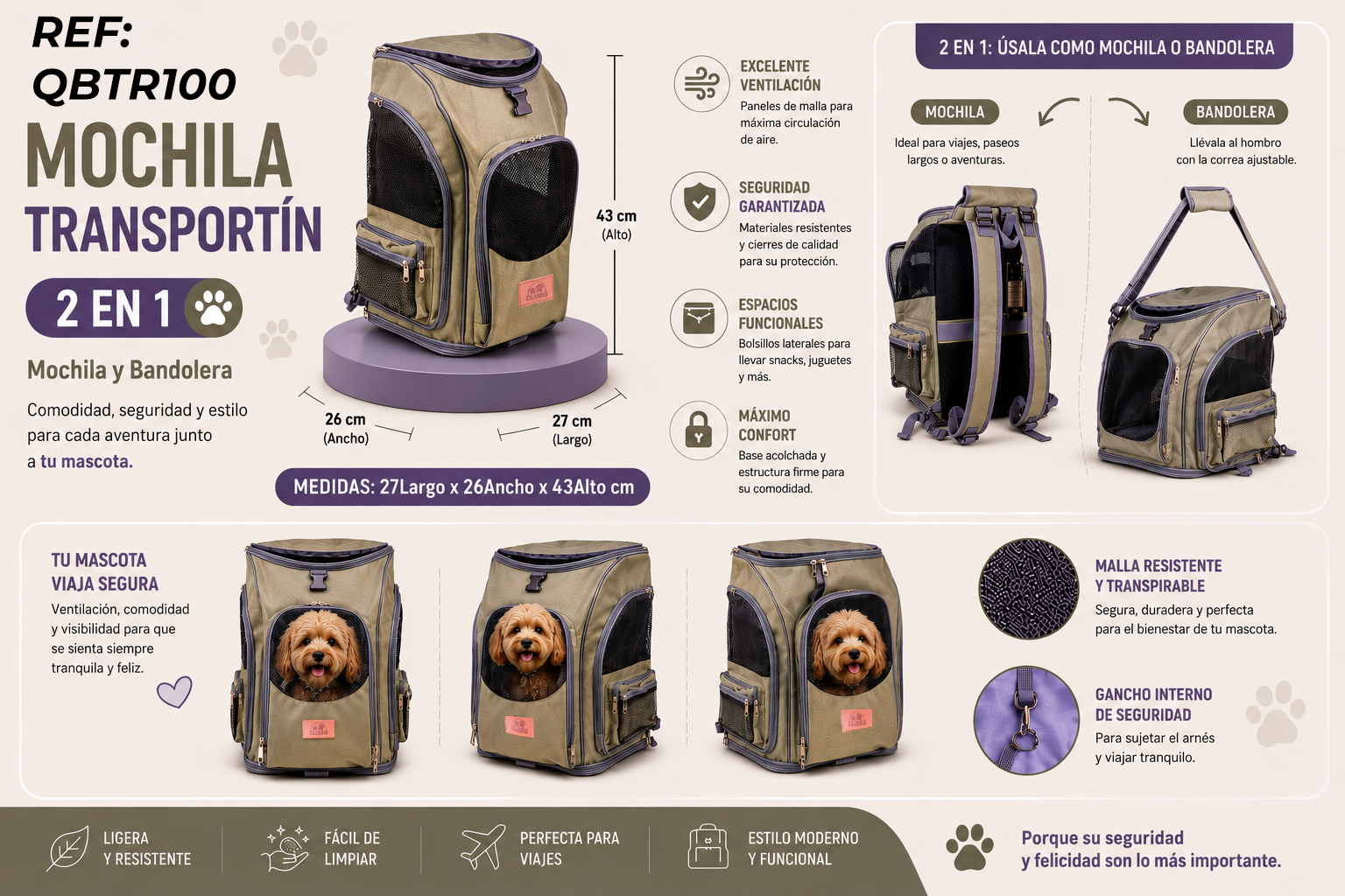Mochila transportin 2 en 1. - Imagen 2