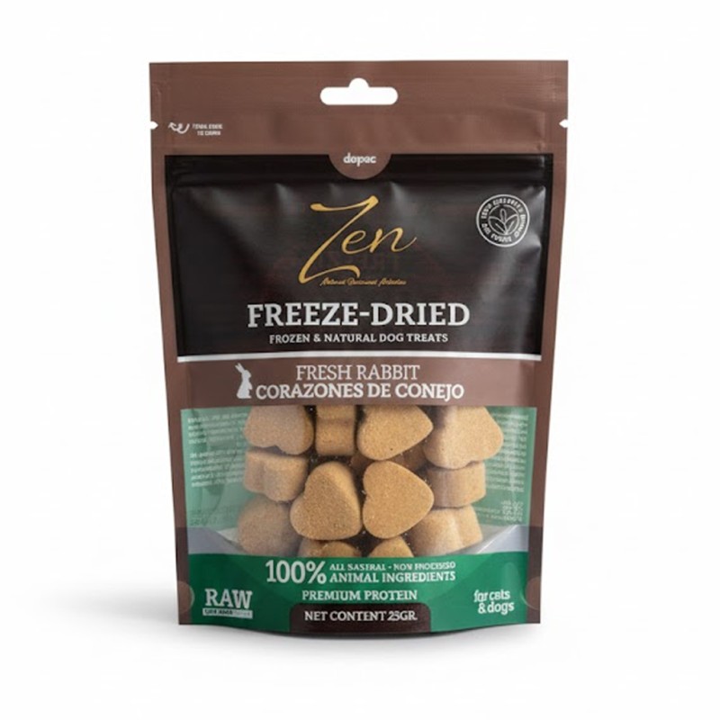Corazones de Conejo Liofilizados. 25g.