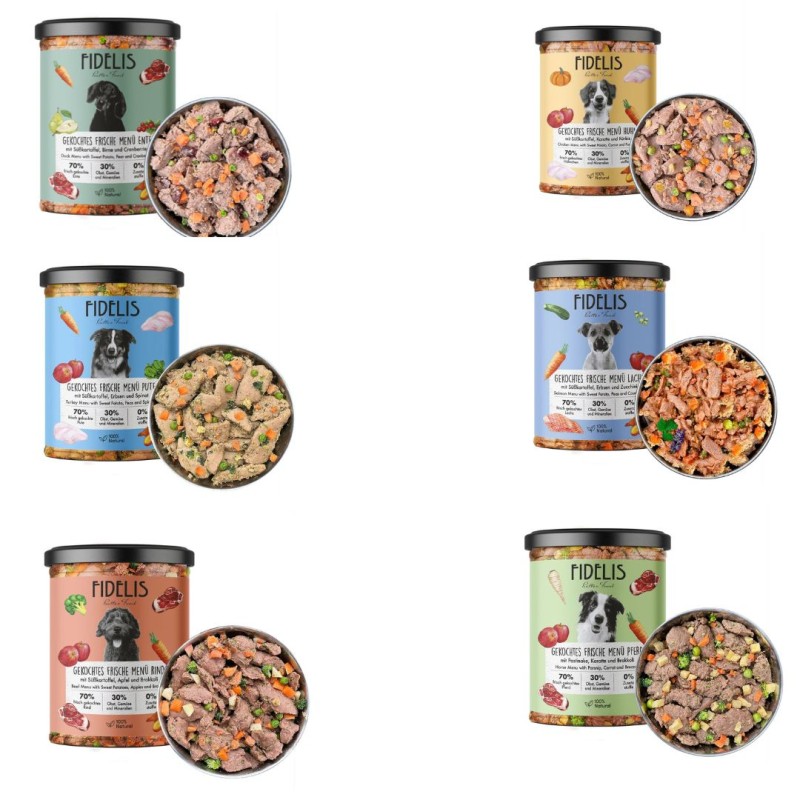 Menús frescos en tarro, 400g. Fidelis.